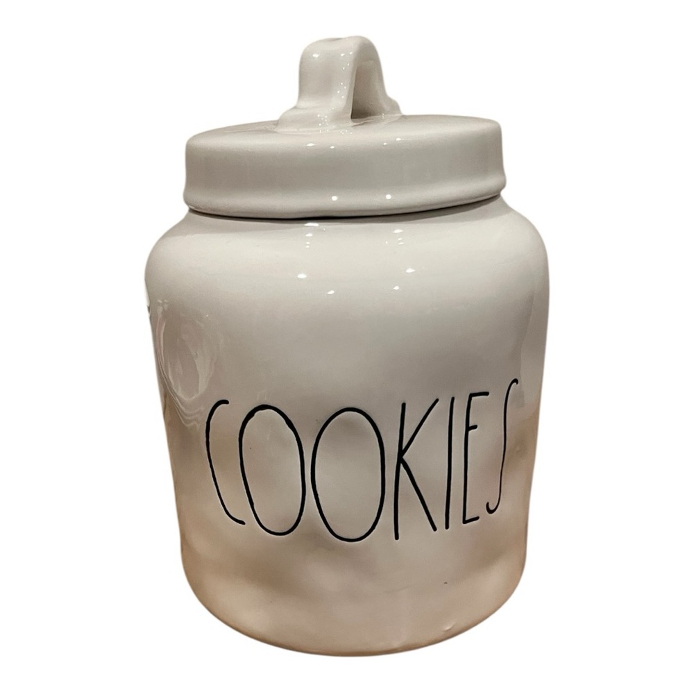 Rae Dunn large White Ceramic Cookie Jar dimpled texture